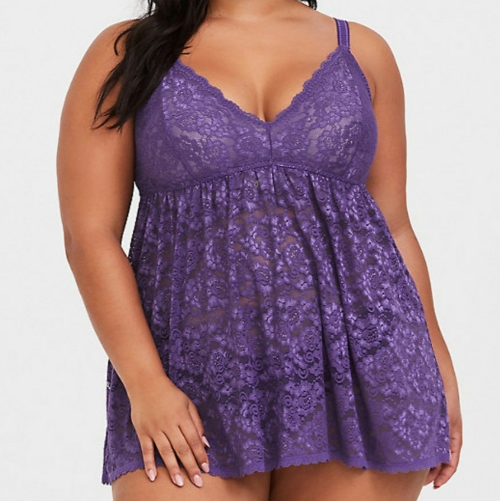 Torrid Purple Lace Babydoll Size 4